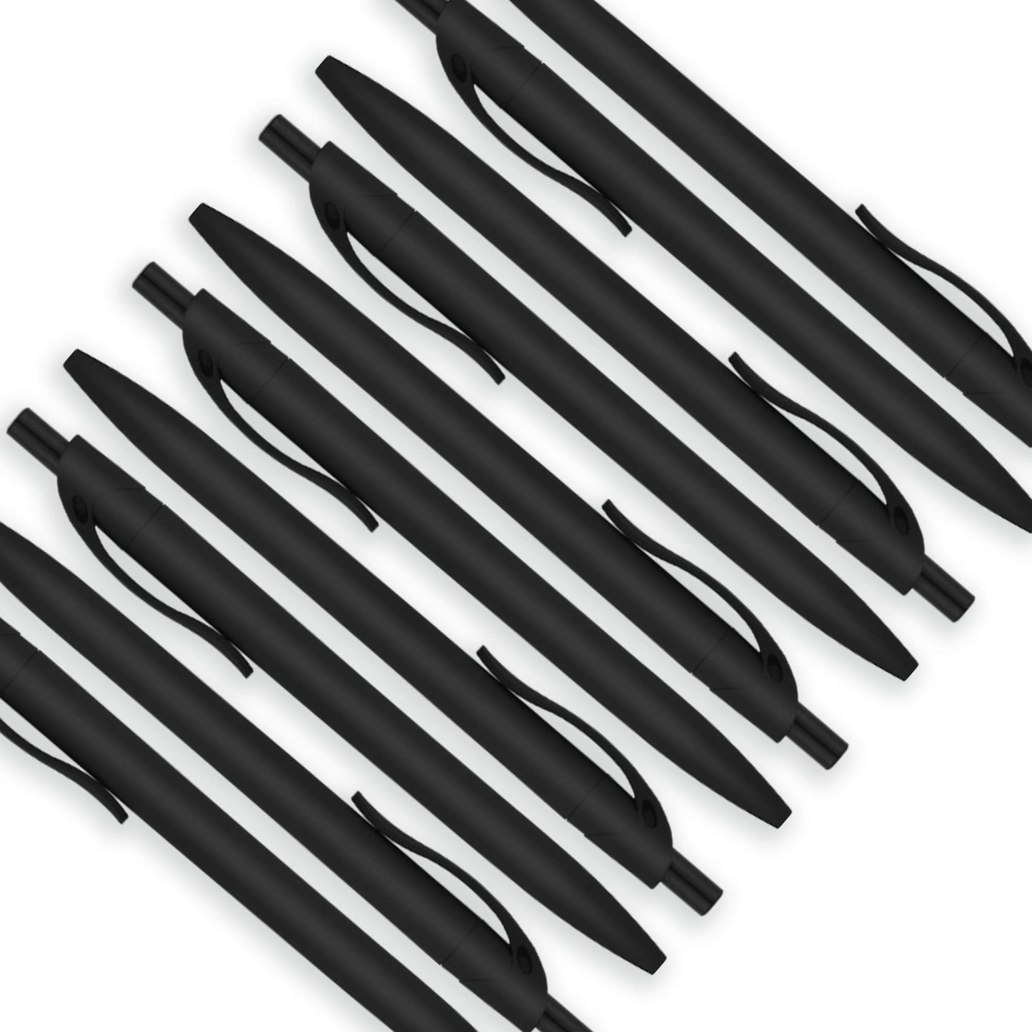 Deegtran 100 Pack No Bleed Black Barrel Click Pens, Wholesale Retractable Ballpoint, Medium Point
