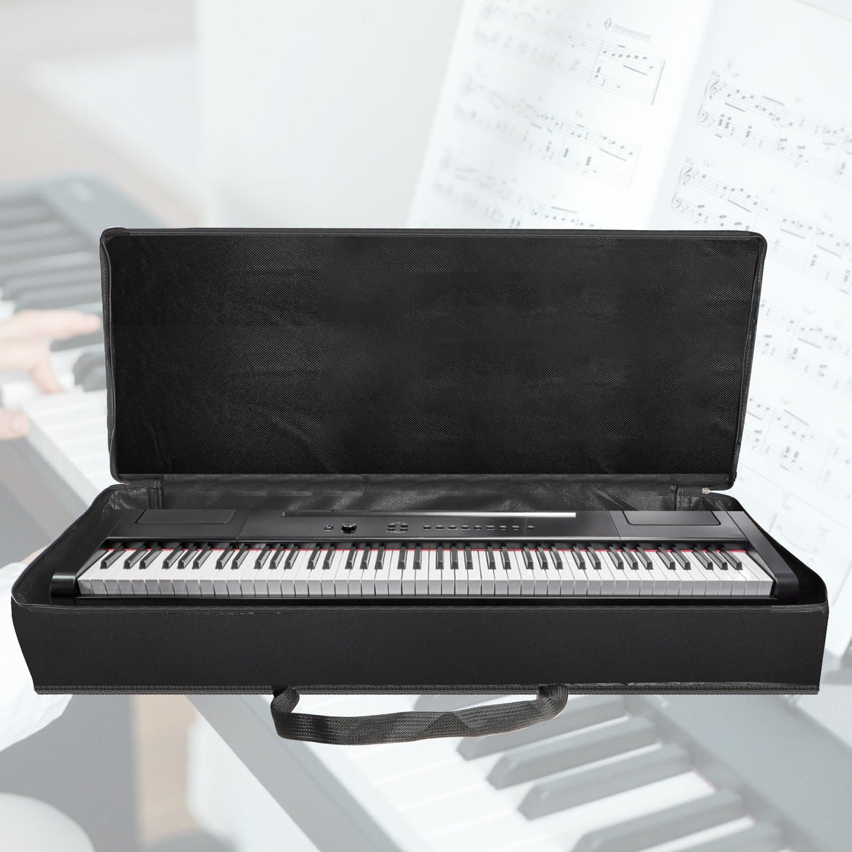 Tosnail 61-Note Keyboard Gig Bag, Soft Piano Case Padded with 6mm Cotton, Piano Case with Handles