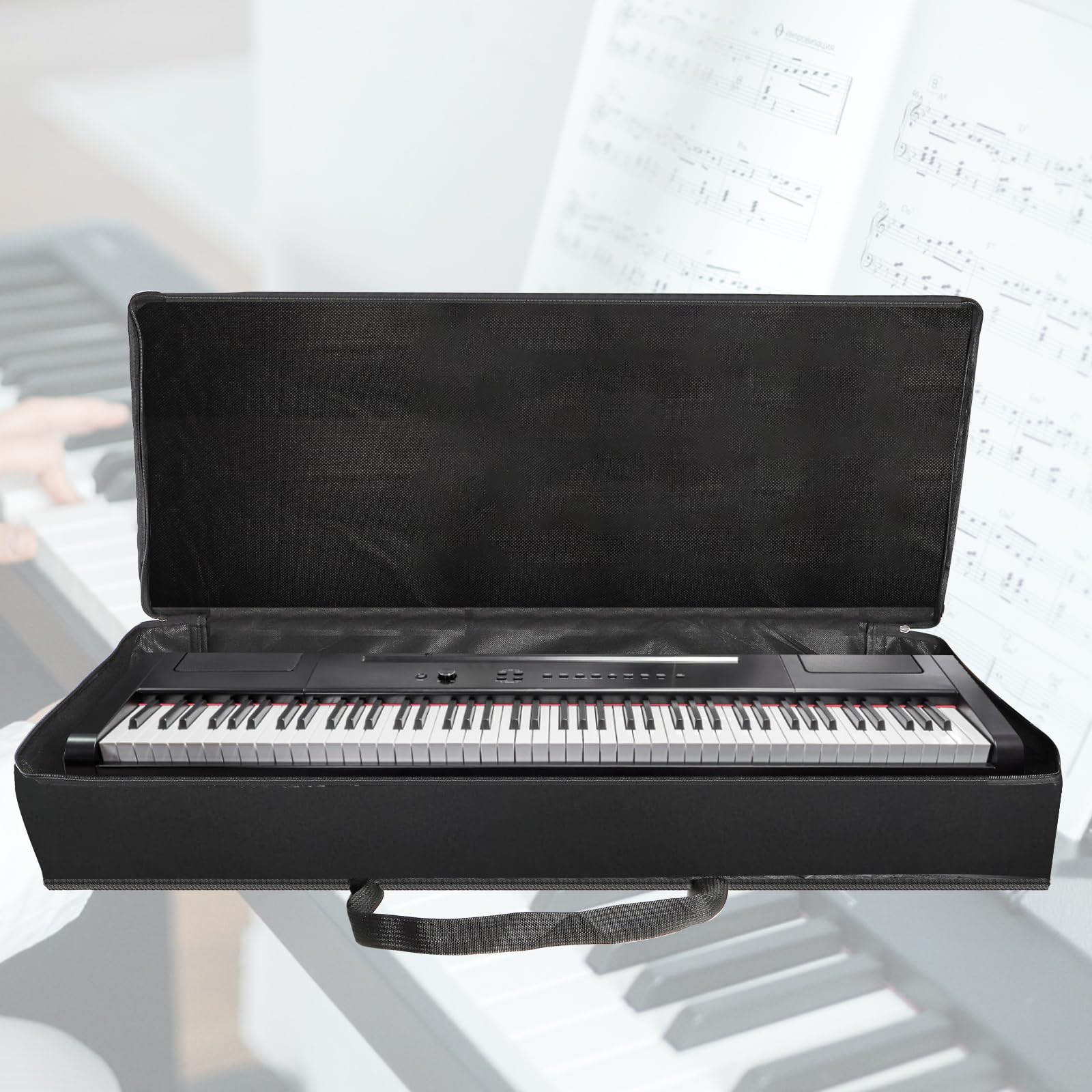 Tosnail 61-Note Keyboard Gig Bag, Soft Piano Case Padded with 6mm Cotton, Piano Case with Handles