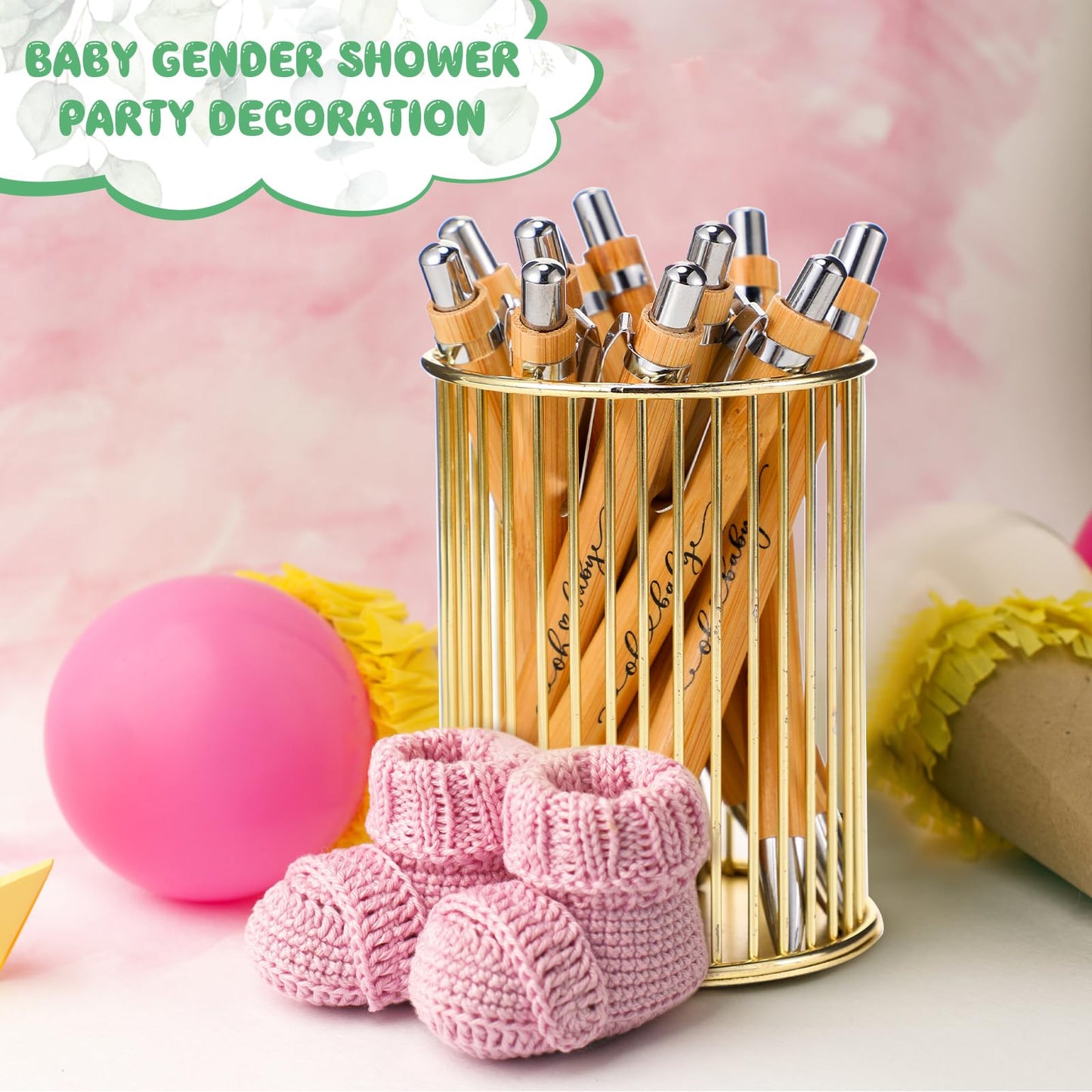 Yeaqee 100 Sets Greenery Baby Shower Pen Gifts for Guest