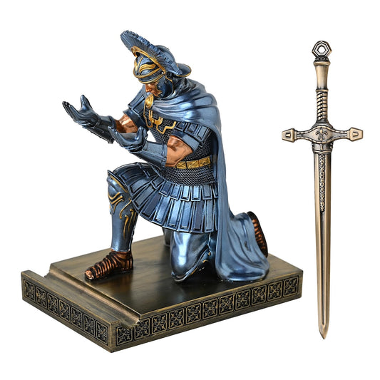 HDMbigmi Centurion Cloak Warrior Pen Holder Phone Stand for Desktop Blue