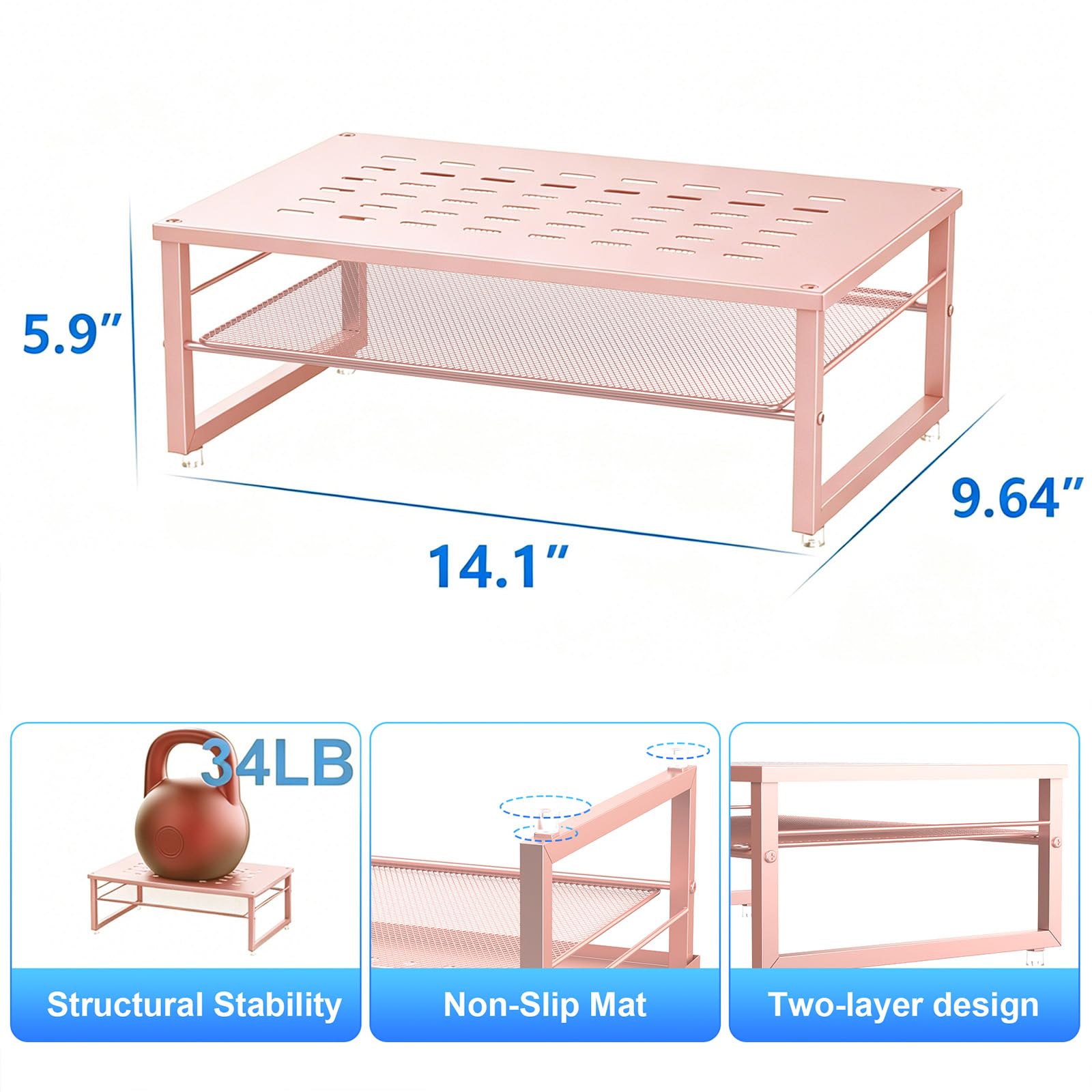 gianotter 2-Tier Metal Monitor Stand Riser