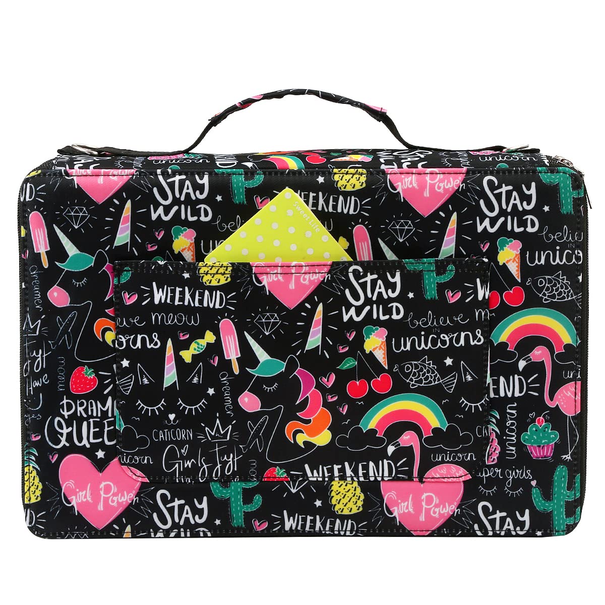 Lbxgap 480 Individual-Slots Colored Pencil Case w/Handle & Shoulder Strap