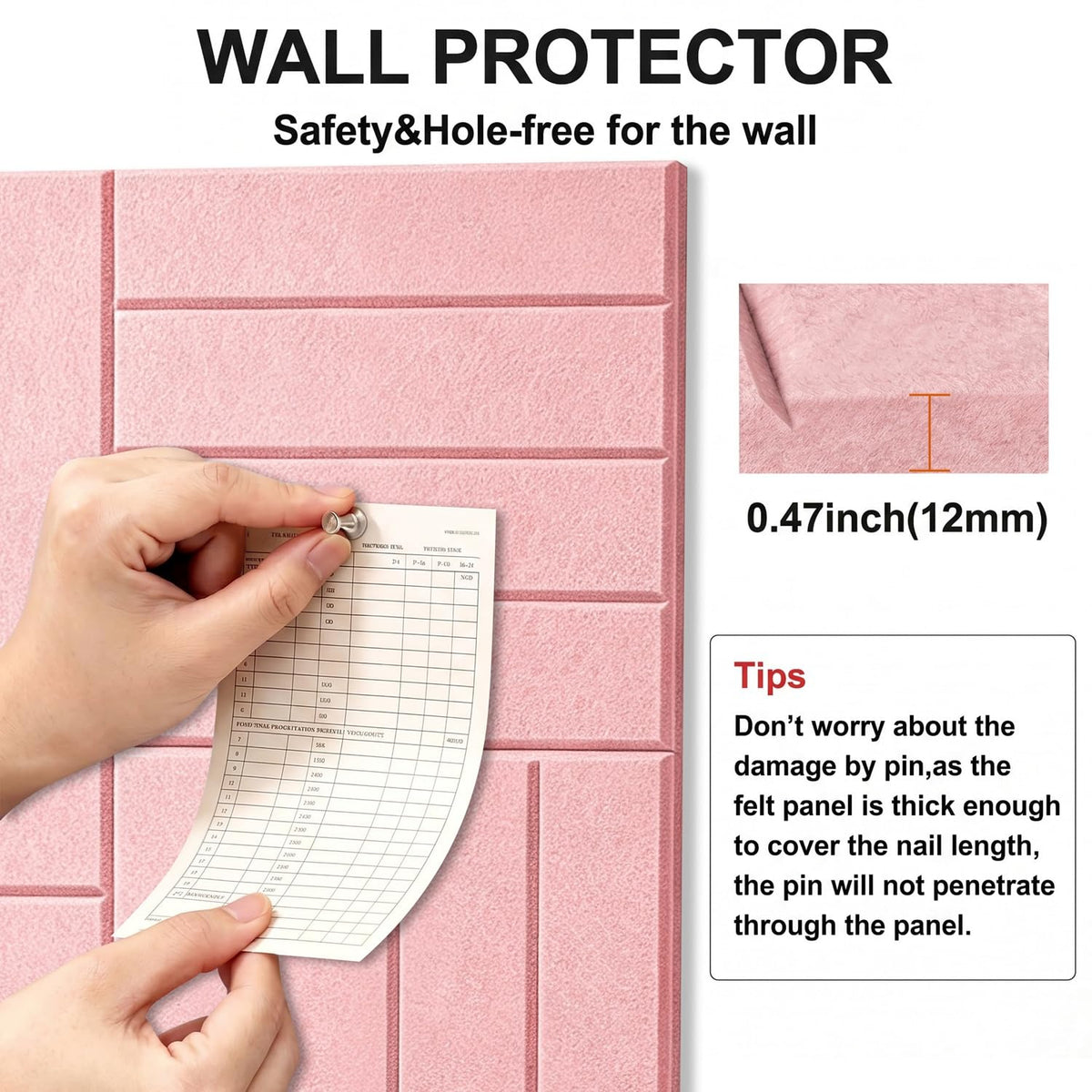 G Gamit 0.47" Thick Felt Wall Tiles 36"x24" Cork Board Alternative 6 Pack 11.81"x11.81"Felt