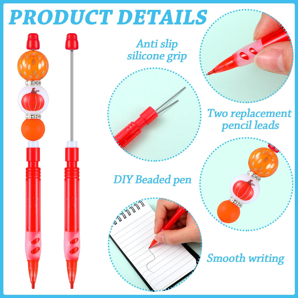 Dinifee 64 Pcs Beadable Mechanical Pencils Back to School Pens