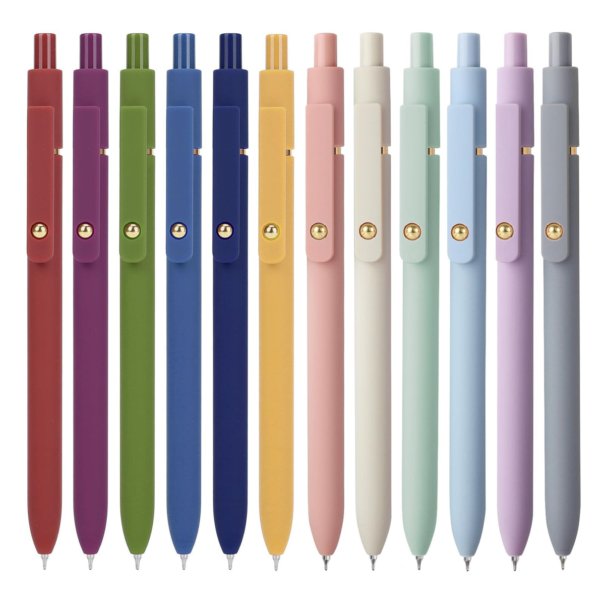 FIOVER 12Pcs Gel Pens, 0.7mm Medium Point Smooth Writing Pen for Journaling