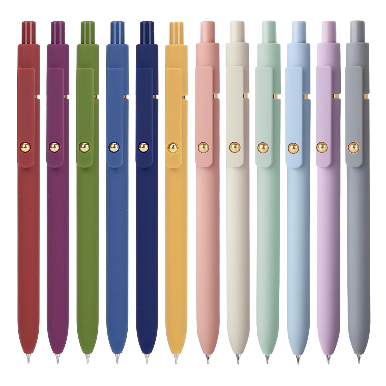 FIOVER 12Pcs Gel Pens, 0.7mm Medium Point Smooth Writing Pen for Journaling