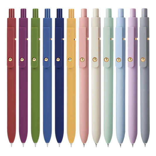 FIOVER 12Pcs Gel Pens, 0.7mm Medium Point Smooth Writing Pen for Journaling