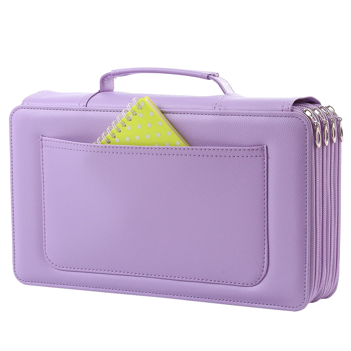 Lbxgap 300 Individual-Slots Pencil Case 4-Layer Zipped Holder w/Handle