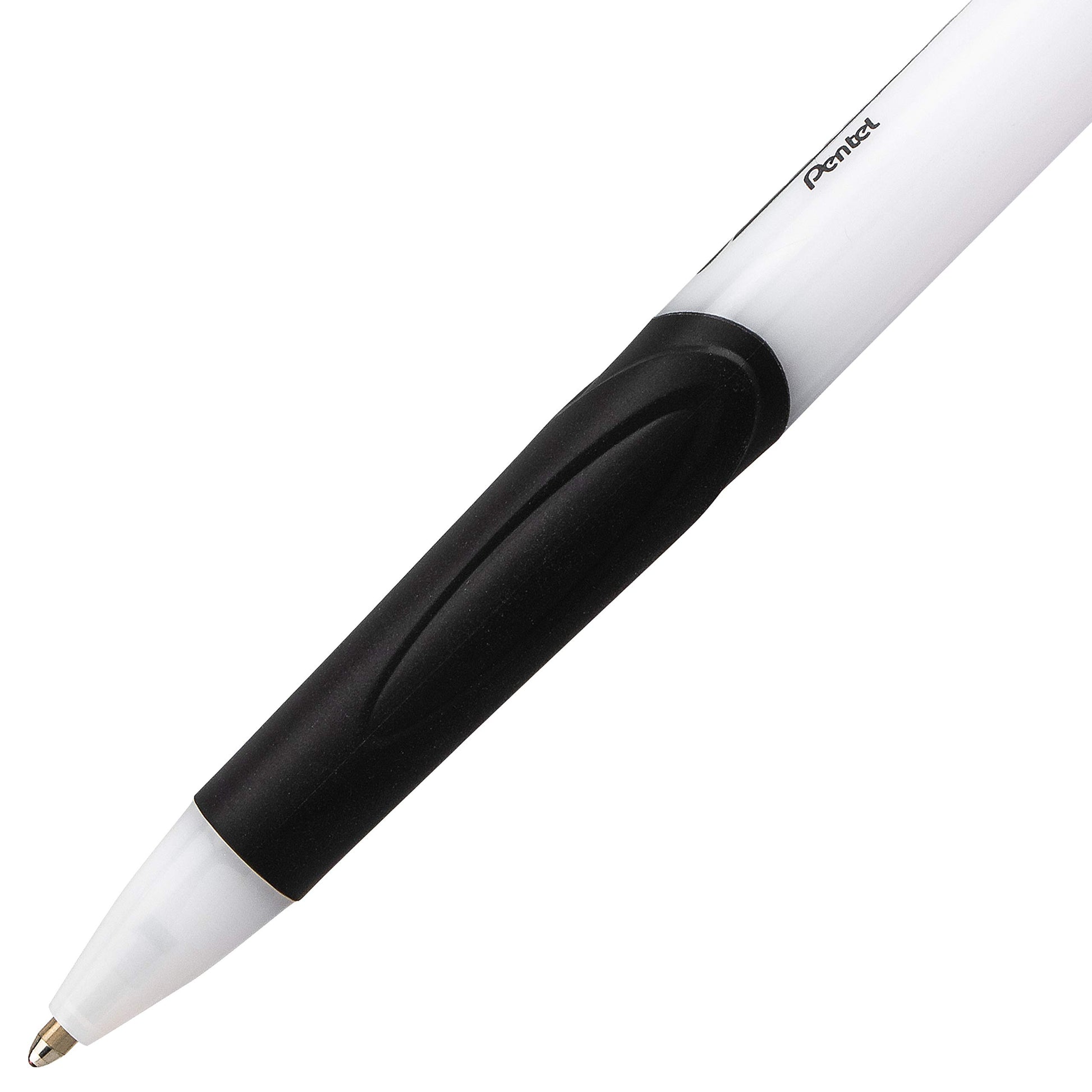 Pentel GlideWrite Ballpoint Pen with TechnIFlo Ink, (1.0mm) Medium Line, Black, Box of 12 (BX910-A)