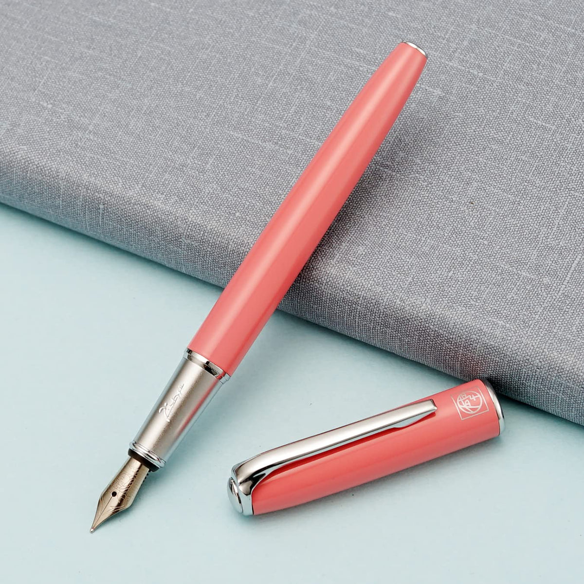 erofa Picasso 916 Pink Fountain Pen with Gift Box Calligraphy Writing Pen Set Bent Nib Fude 1.0mm