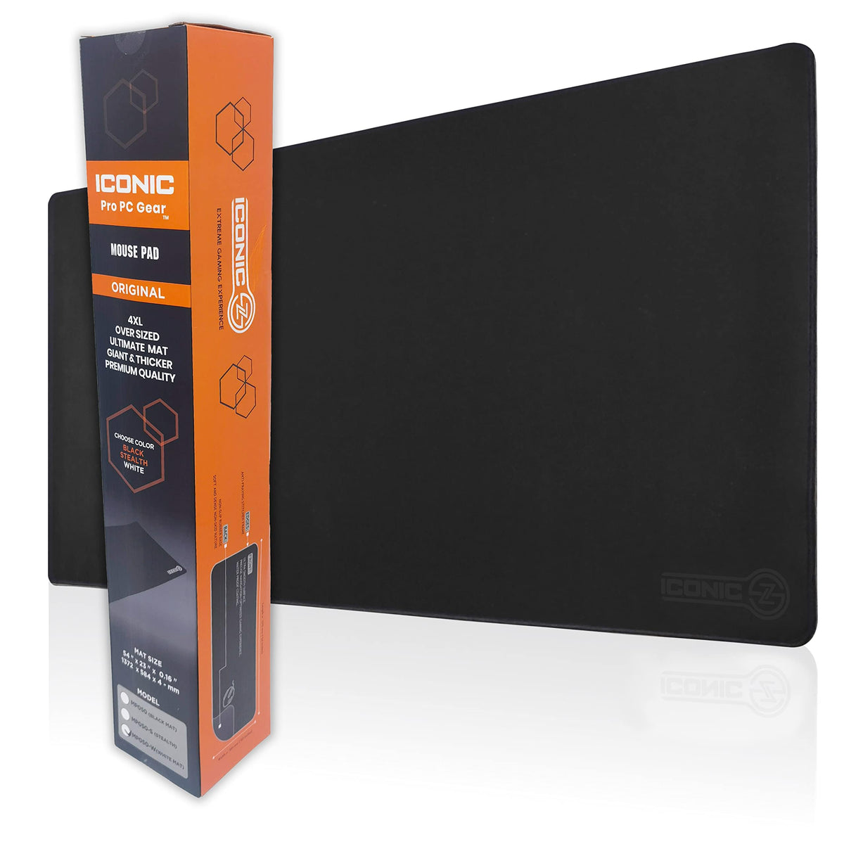 ICONIC - PRO PC GEAR XL Extended Gaming Mouse Pad/Mat 34"x14"(Stealth) - Large & Wide Desk Cloth