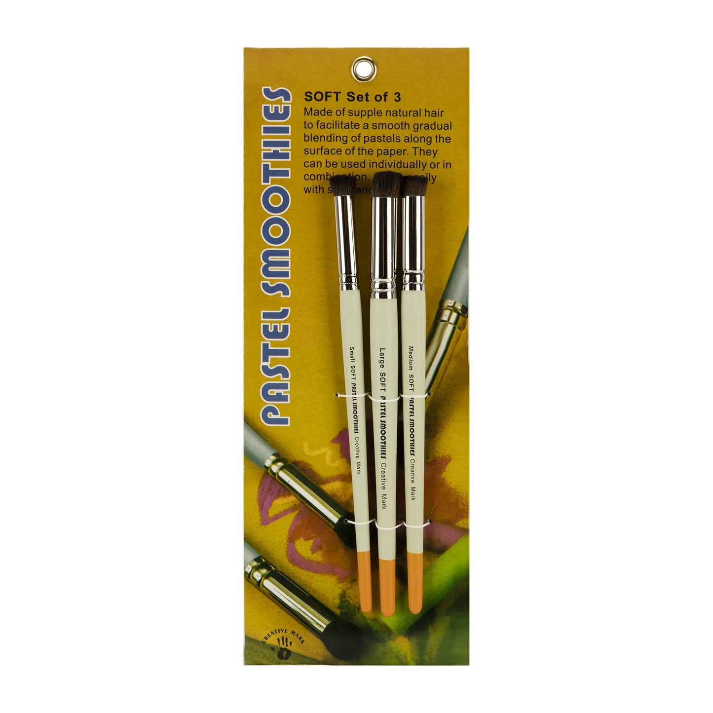 Creative Mark Pastel Smoothies Soft | Set of 3 - Paintbrush for Pastel Blending Bristle & Nylon
