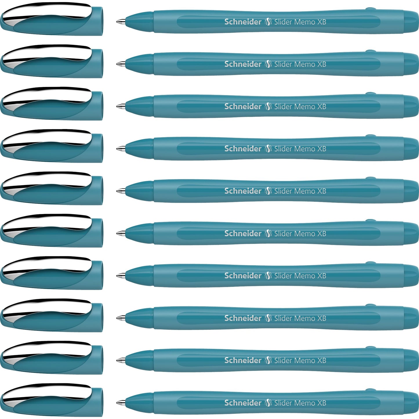 Schneider Slider Memo XB Ballpoint Pen (Colour Edition with Cap, Line Width: XB) Pack of 10, Case