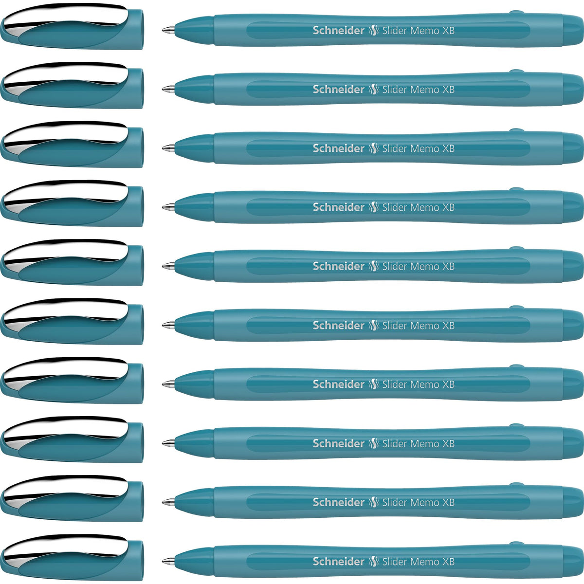 Schneider Slider Memo XB Ballpoint Pen (Colour Edition with Cap, Line Width: XB) Pack of 10, Case