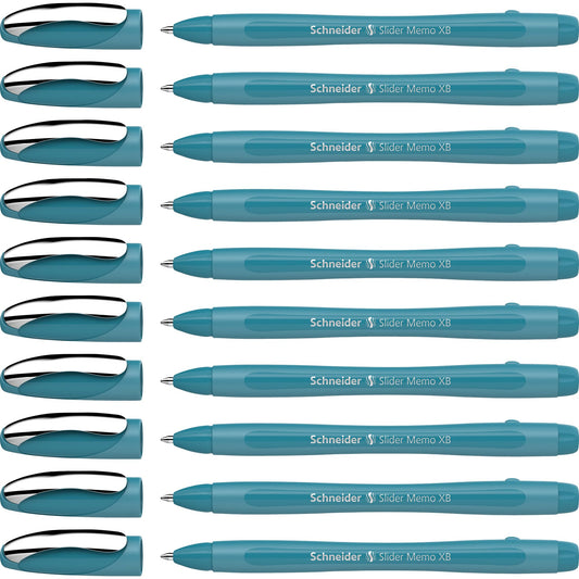 Schneider Slider Memo XB Ballpoint Pen (Colour Edition with Cap, Line Width: XB) Pack of 10, Case