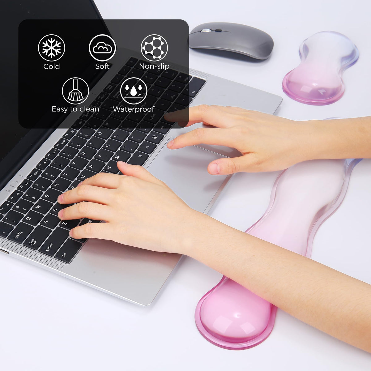 ABRONDA Gel Wrist Rest for Keyboard and Mouse, Wrist Rest for Keyboard, Mouse Wrist Support, Pain