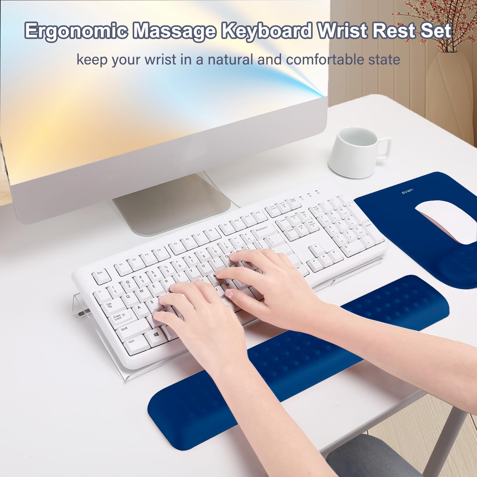MOSISO Keyboard Stand&Wrist Rest Support for Keyboard &Mouse Pad Set