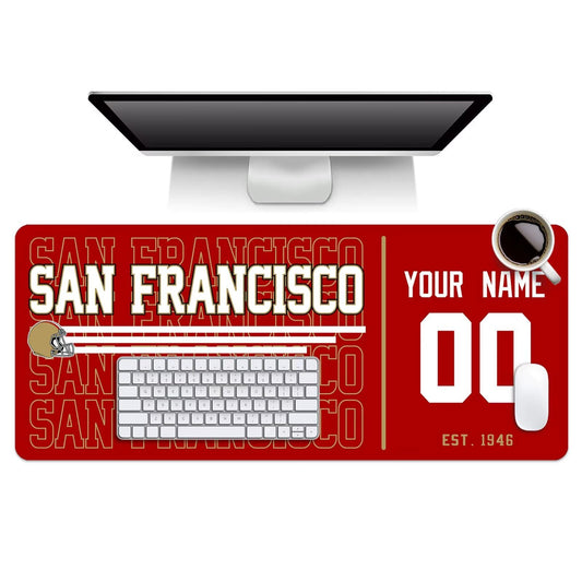 ANTKING San Francisco Mouse Pad Custom Name and Number Desk Pad for Men Women Youth Gifts