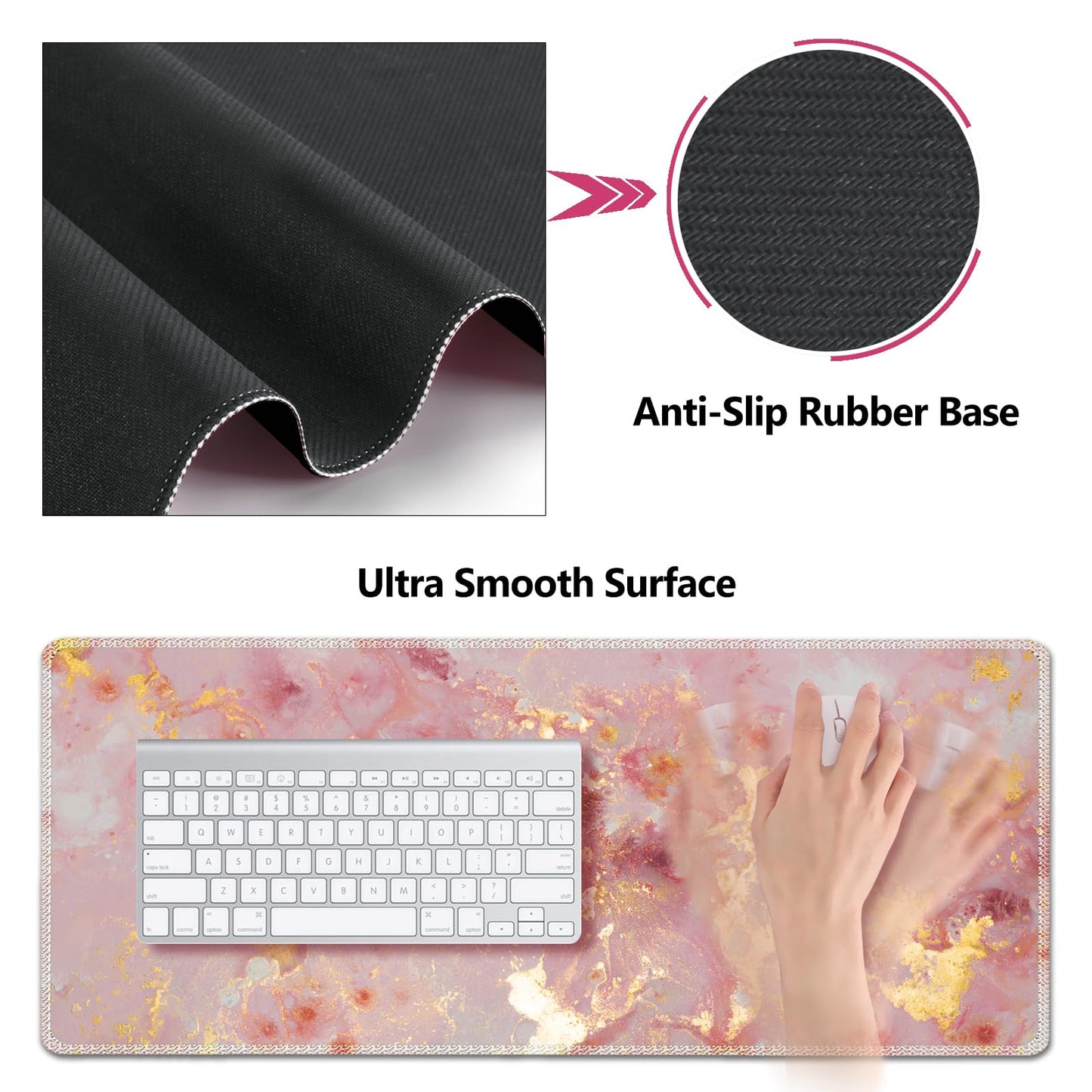 AIMSA Keyboard Mouse Pad Set, Large Gaming Mouse Pad +Wrist Rest Mouse Pad +Keyboard Wrist Support