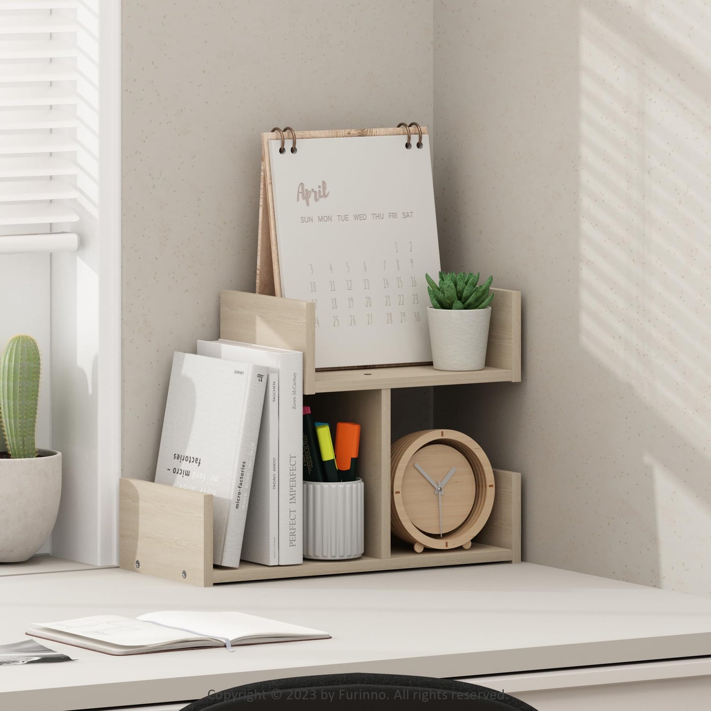 Furinno HERMITE Desk File Folder Organizers, 3-Shelf Desktop Office Organization Racks, Desk Top