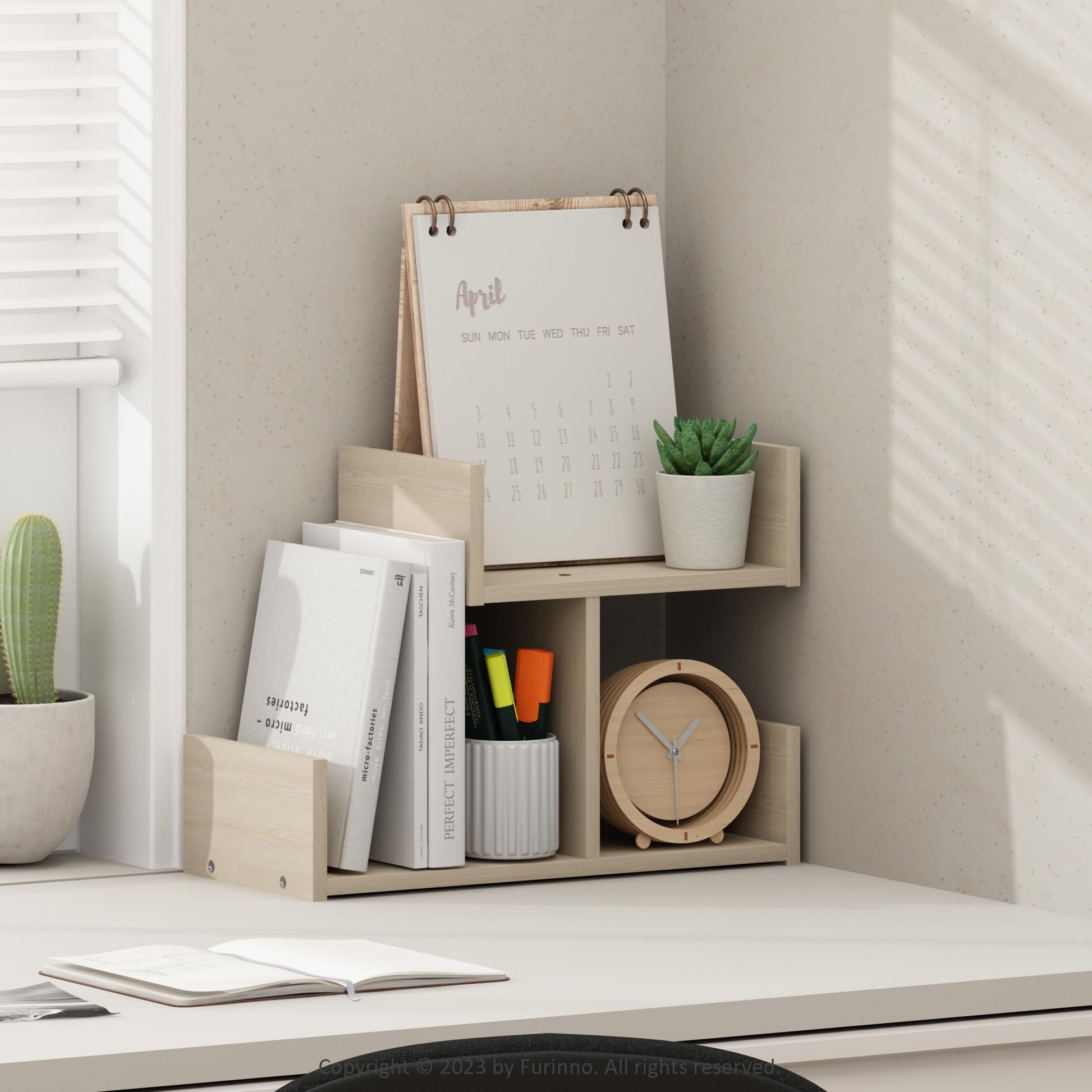 Furinno HERMITE Desk File Folder Organizers, 3-Shelf Desktop Office Organization Racks, Desk Top