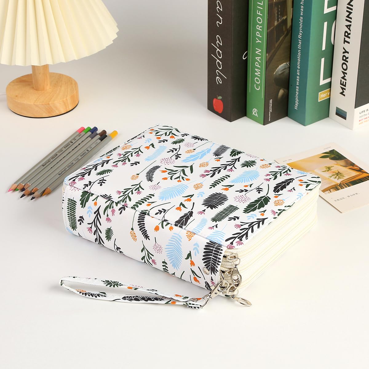 Lbxgap 124 Slots Pencil Case Organizer w/Removal Handle Strap