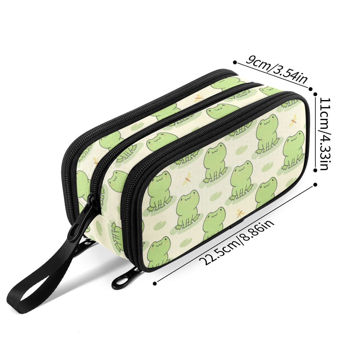 Fustylead Cute Frog Big Capacity Pencil Pen Case, Multi-Purpose Makeup Bag Organizer Storage Pouch