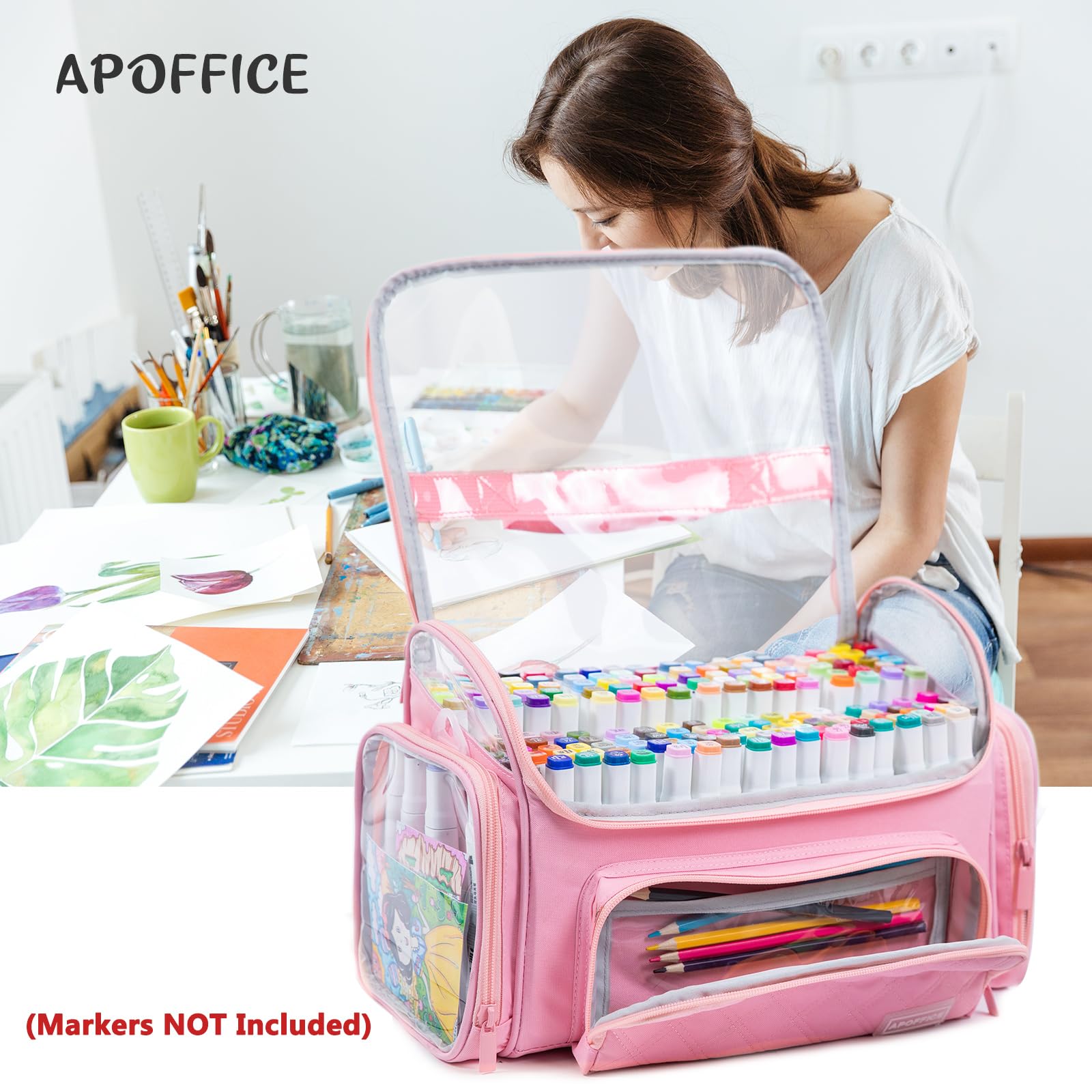 Large Marker Case for 200-300 Markers, Marker Organizer Bag,Pen Storage