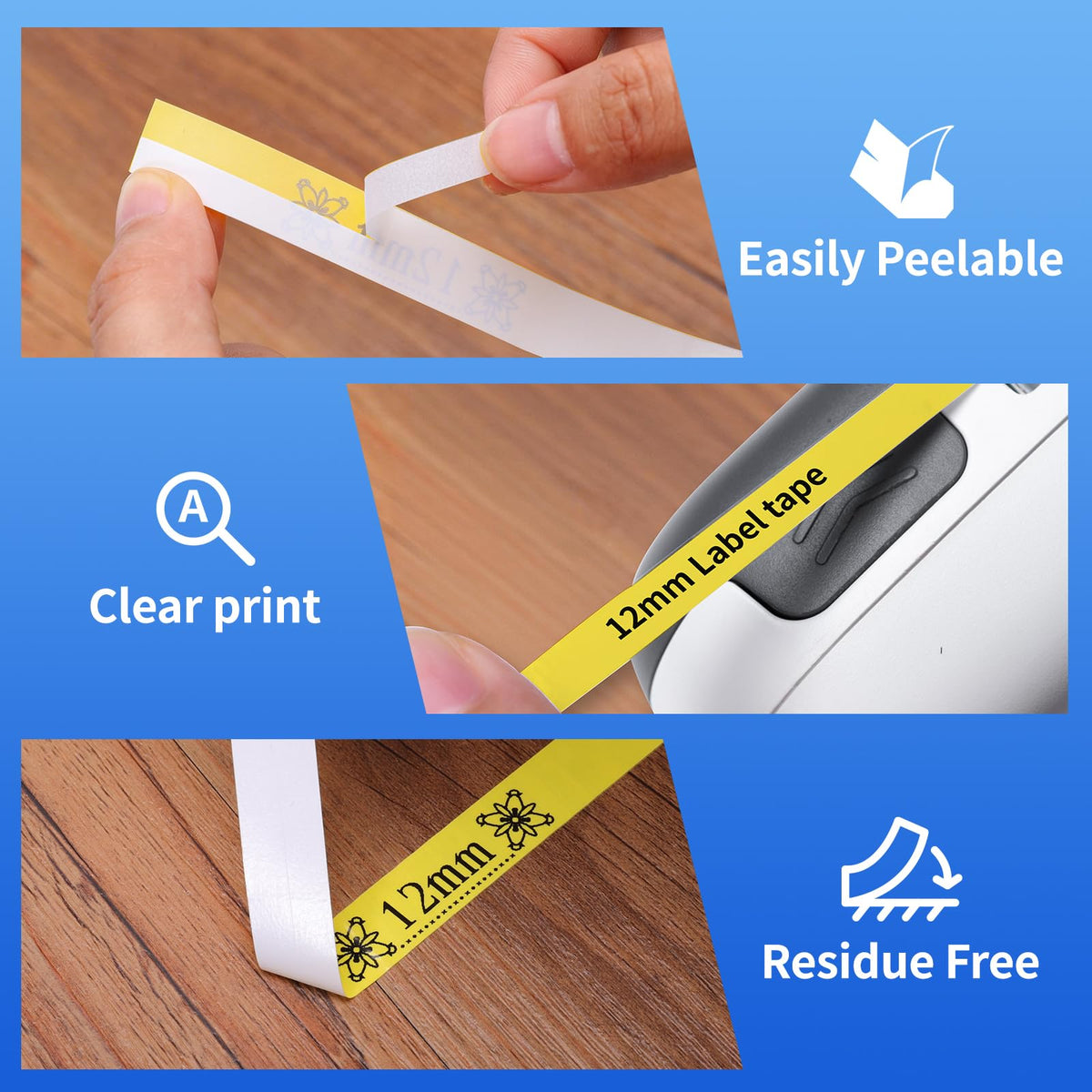Replacement for Brother Label TZe-631 Tape 12mm 0.47" Yellow Laminated Tape