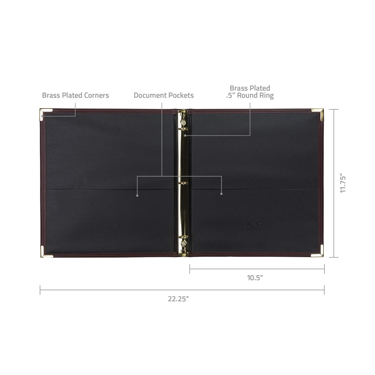 Samsill Classic Collection Leather 3 Ring Binder, Executive Presentation Portfolio, 0.5 Inch (Holds