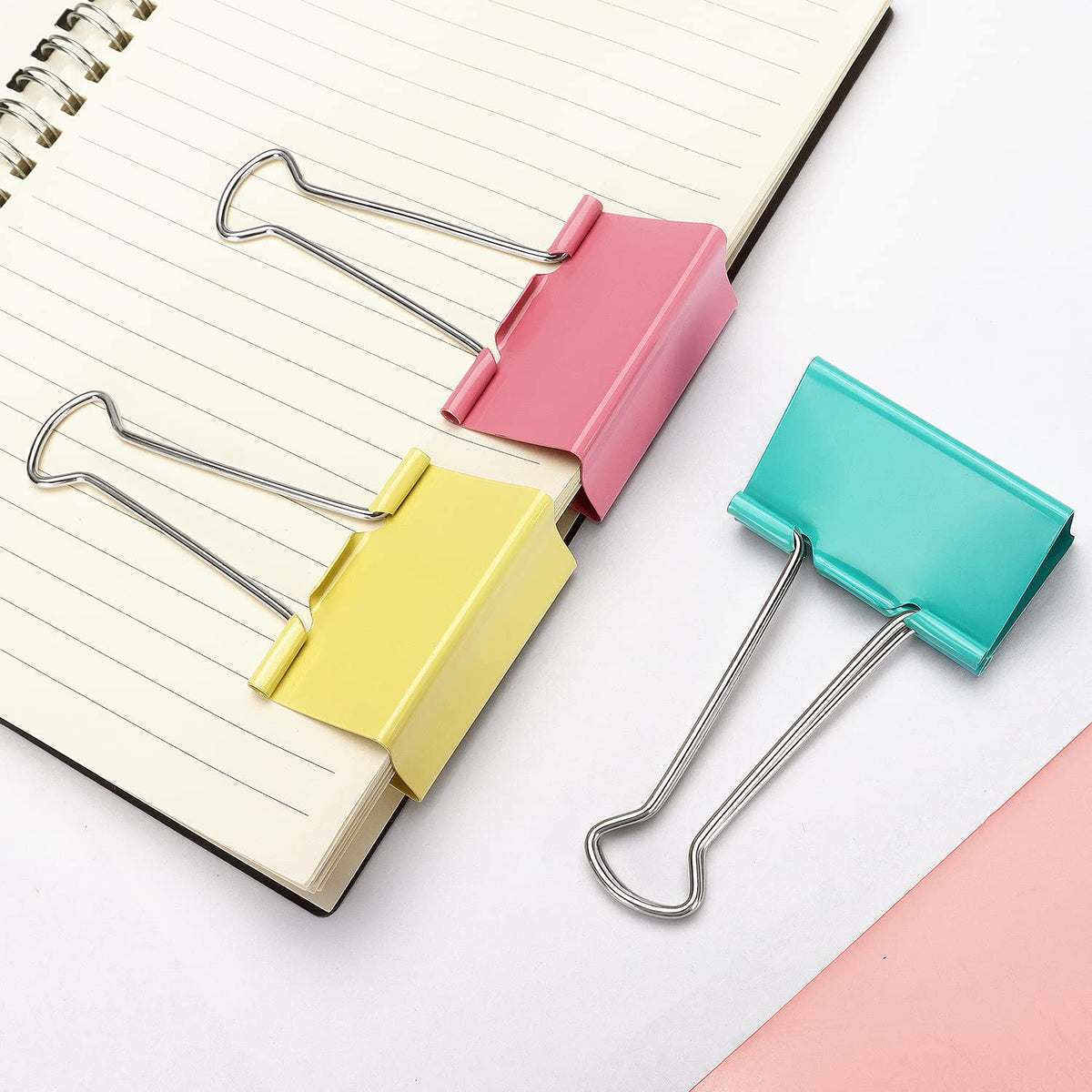 ZZTX 12 Pack Large Binder Clips 2.0 Inches Assorted Colors