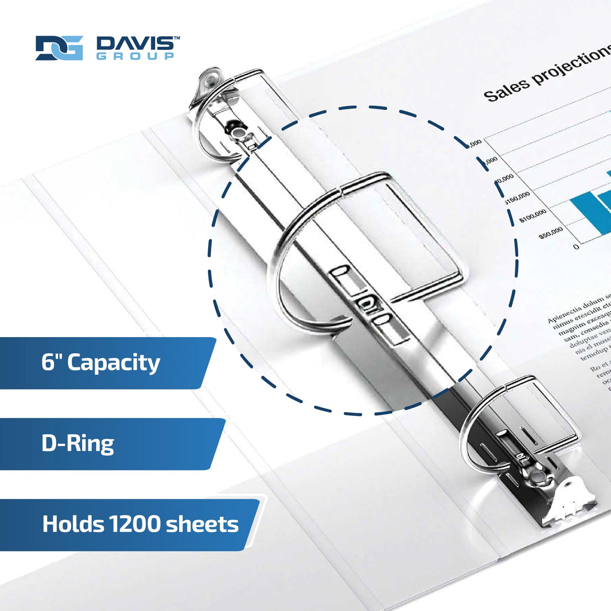 Easyview 3-Ring Binder, Clear-View Cover, 6" D Rings, White, 2 Pack