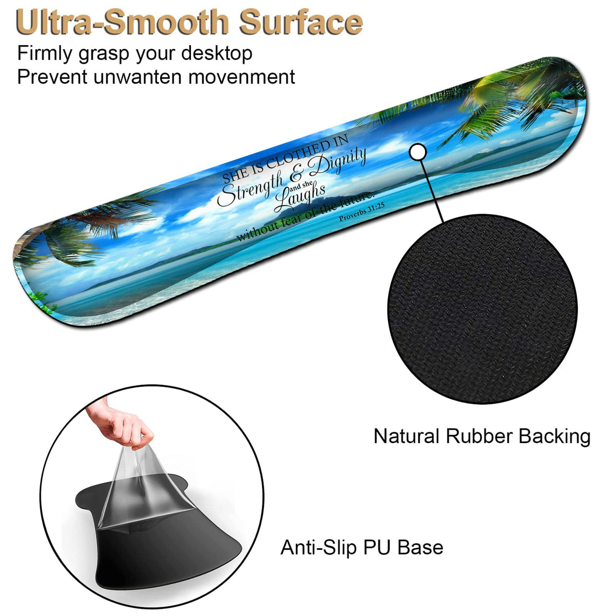 Mouse Pad, Memory Foam Keyboard Wrist Rest Support,Non-Slip Rubber Base,Ergonomic Comfortable Gel