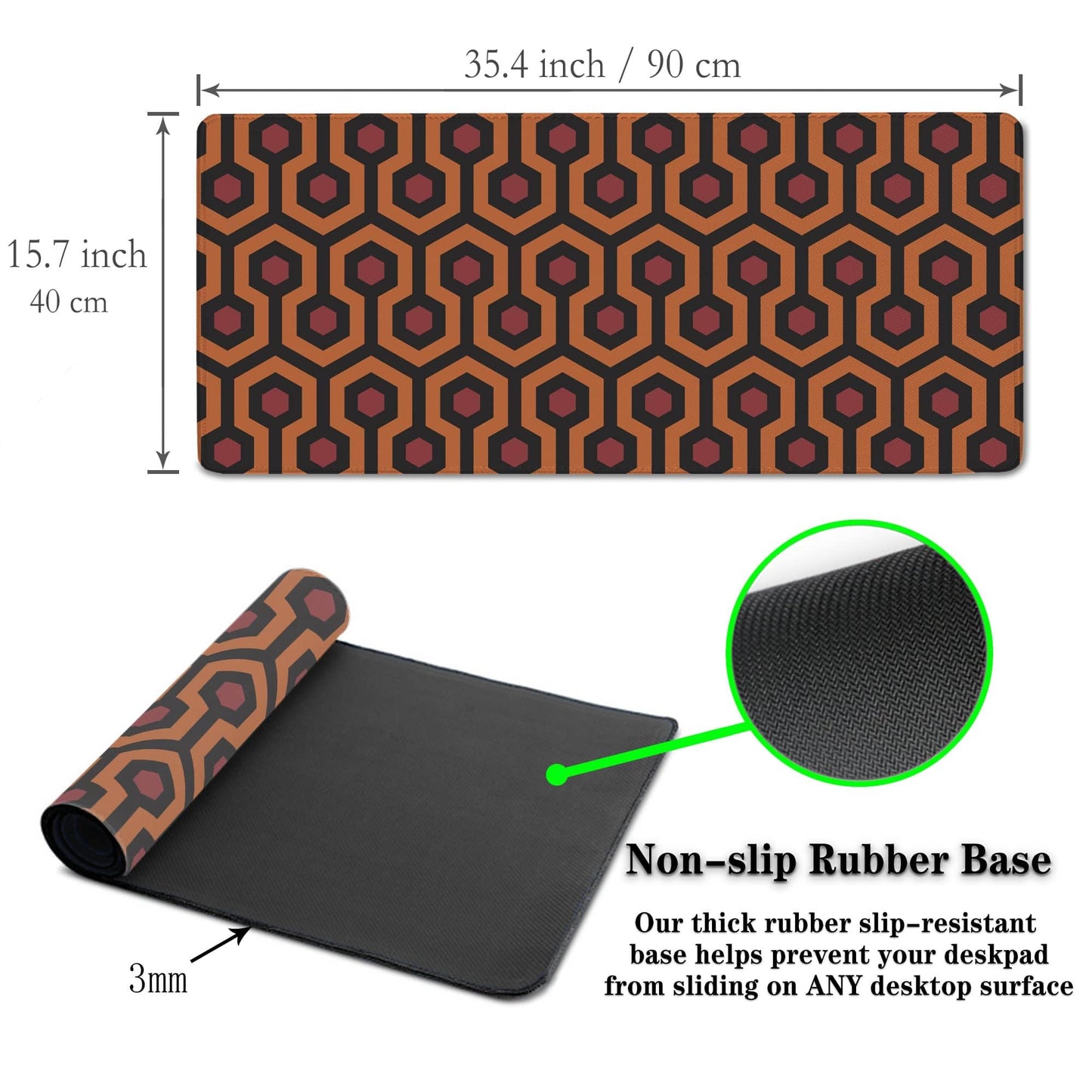 Samgula Office Desk Mat Red Yellow Big Mouse Pad Gaming Desk Pad Full Desk Mat Non-Slip Rubber Base