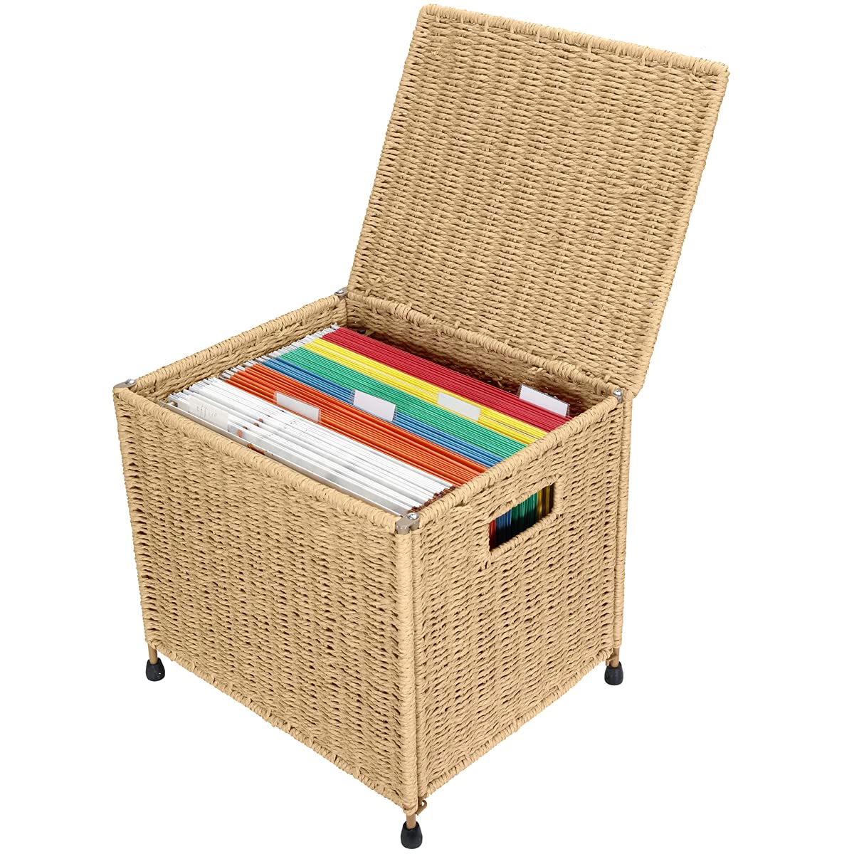 URFORESTIC Seagrass File Filing Cabinet File Box Organizer | Collapsible Letter Size Hanging File