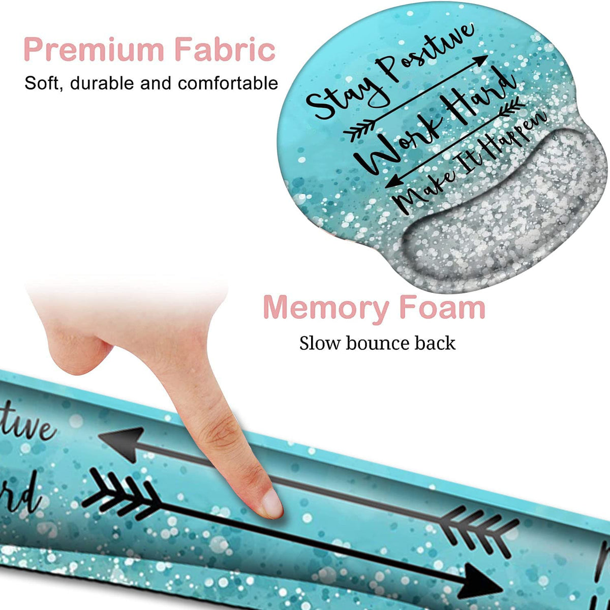 Keyboard Wrist Rest and Mouse Pad with Wrist Support, Ergonomic Mouse Pad Coaster,Easy Typing Pain