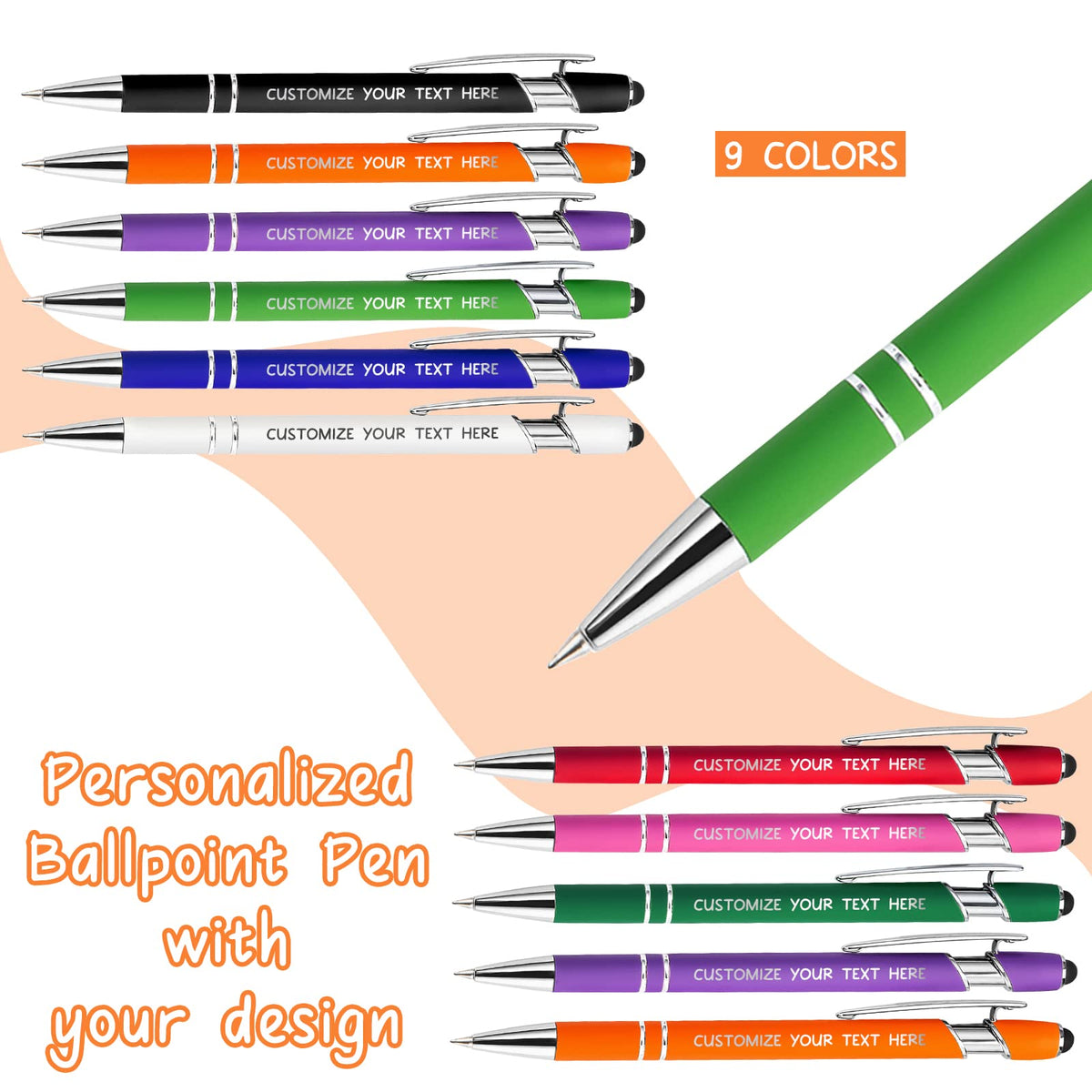 Westpearl Personalized Pen12pcs Bulk,Custom Ballpoint Pens with Engraved Business Name Message