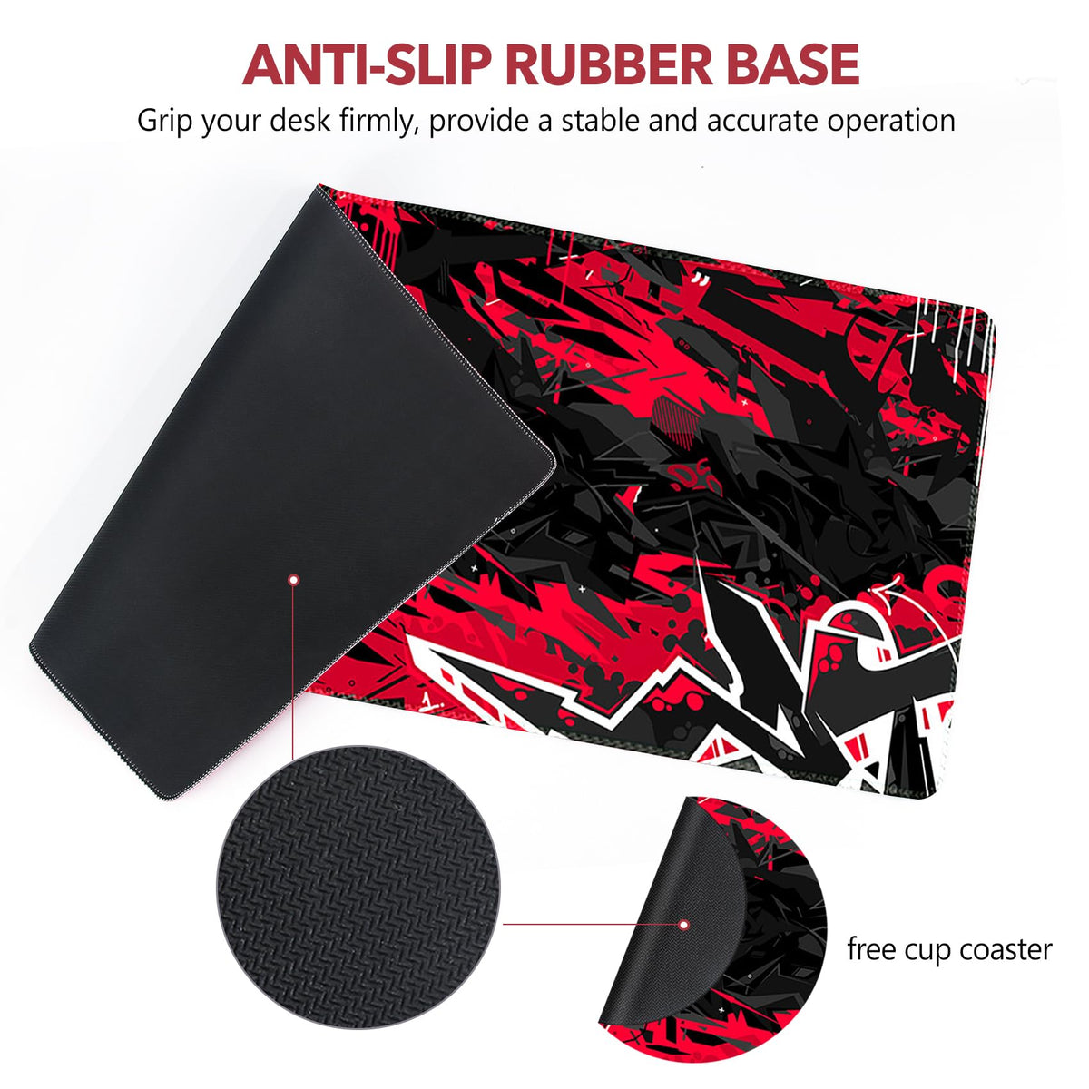 AIMSA Extended Gaming Mouse Pad Desk Mat, Large Mousepad with Stitched Edges (35x15.7 in), Keyboard