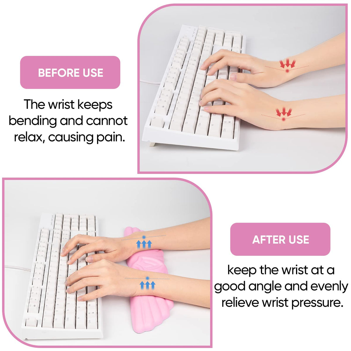 Sushret Angel Wing Cloud Keyboard Wrist Rest, Soft Leather Memory Foam Keyboard Wrist Support for