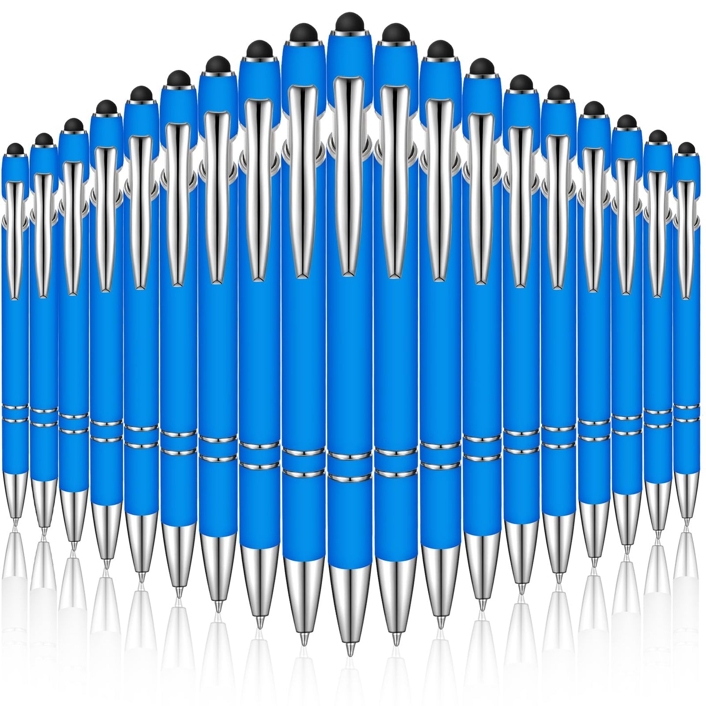 Zonon 38 Pcs Stylus Ballpoint Pens, Metal Rubberized Grip, Blue