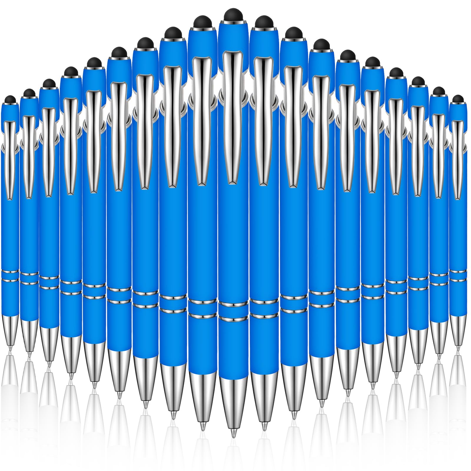Zonon 38 Pcs Stylus Ballpoint Pens, Metal Rubberized Grip, Blue