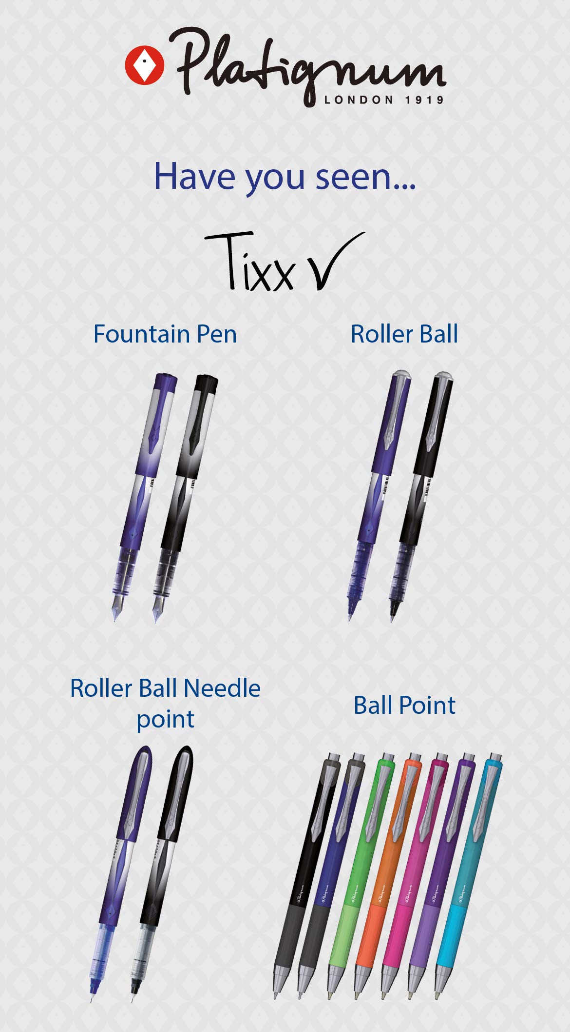 Platignum Tixx Black Fountain Pen [Pack of 1] 2000 Metre Writing Length [Ref: 50506]