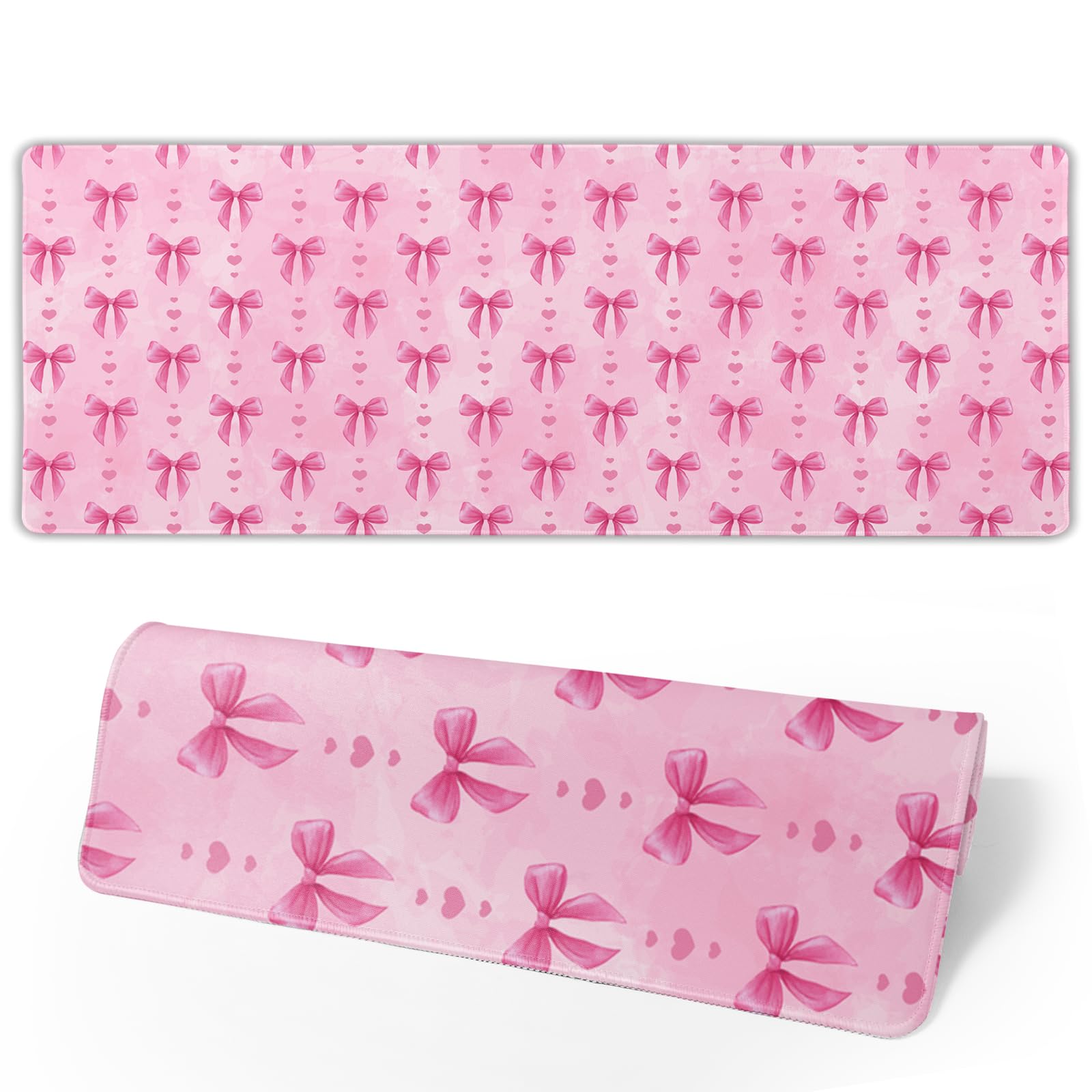 Pink Bows Mouse Pad Extended Large 31.5x11.8 in Coquette Kawaii Desk Mat Preppy Trendy Computer
