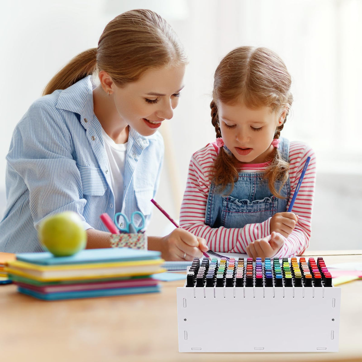 Marker Organizer,120 Slots Marker Holder Organizer with Removable Divider
