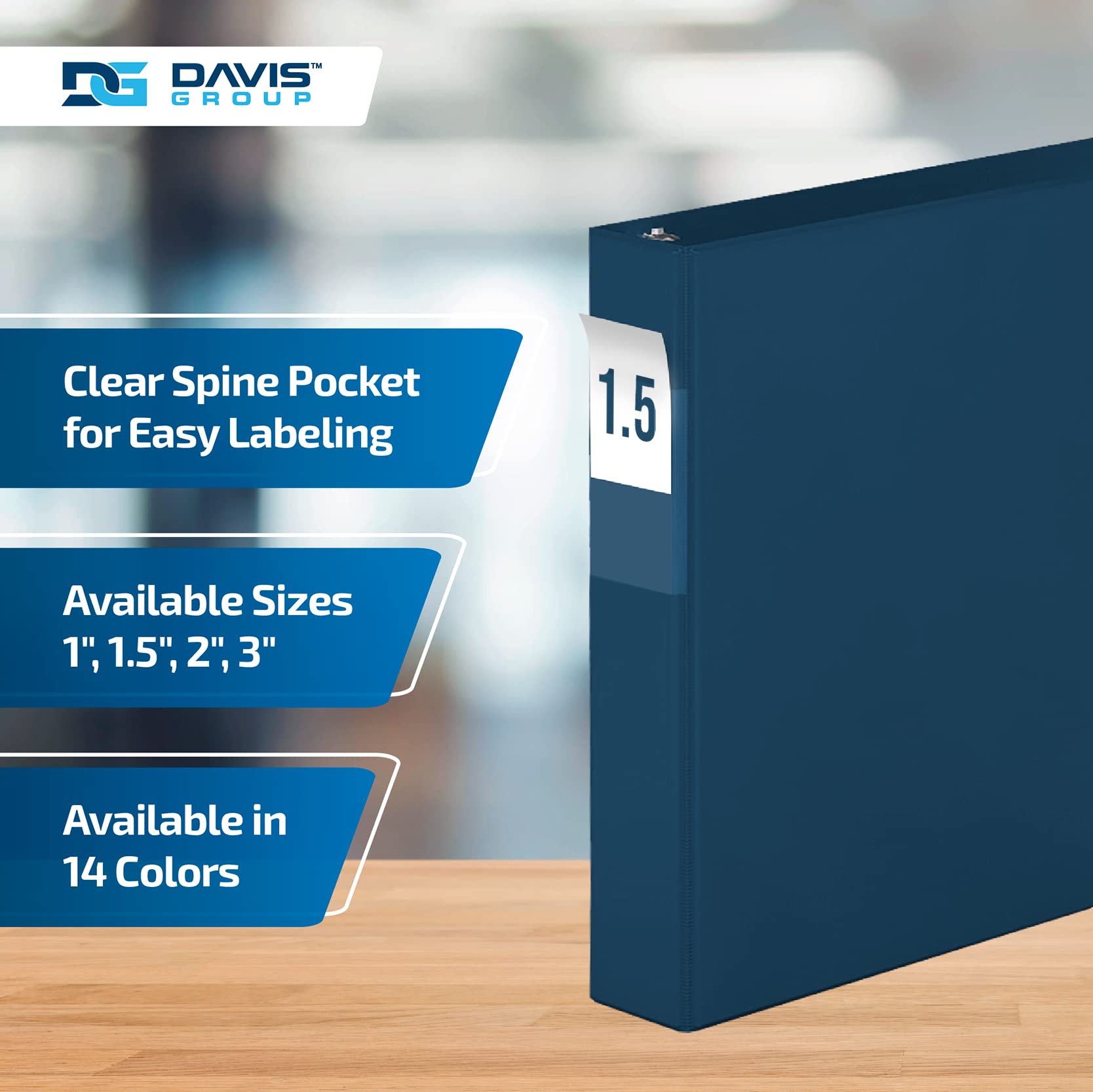 Premium Economy 6-Pack 3-Ring Binders for School or Office, D-Ring Binders, 1.5 Inch, Navy Blue