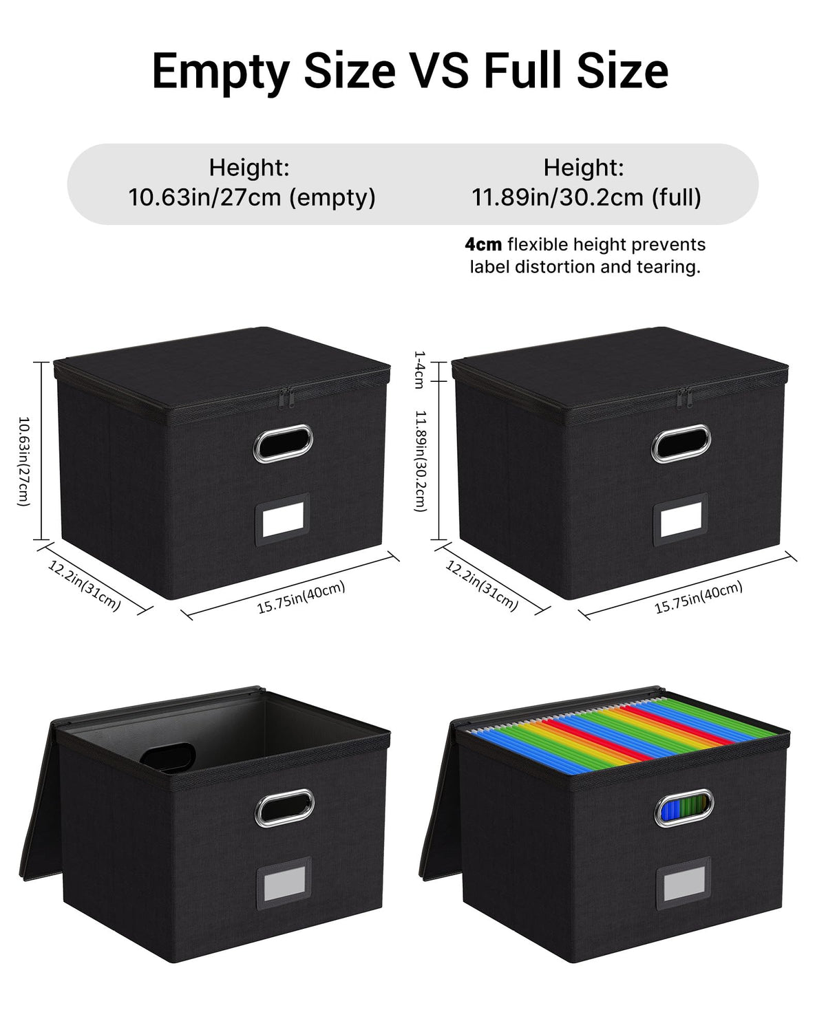 Oterri File Box Large 1-Pack Hanging Organizer for Letter/Legal-Size Folder