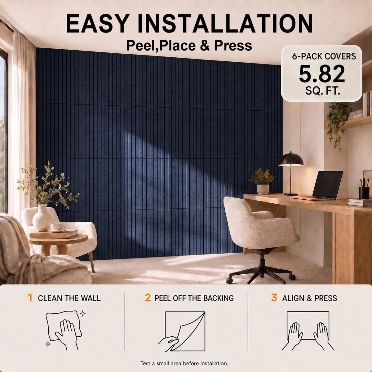 Baysola Stripe Felt Bulletin Board Tiles, Cork Board Alternative 24 x 36 in