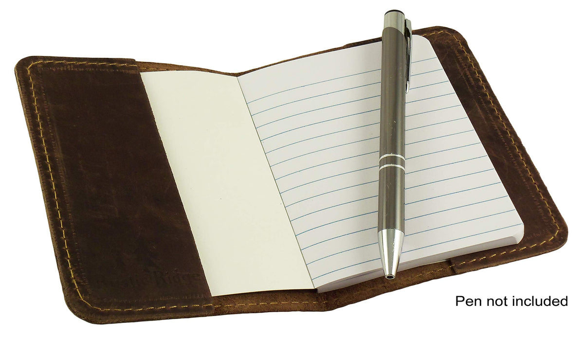 Rustic Ridge Leather Refillable Leather Pocket Notebook - Mini Composition Cover - Fits Standard