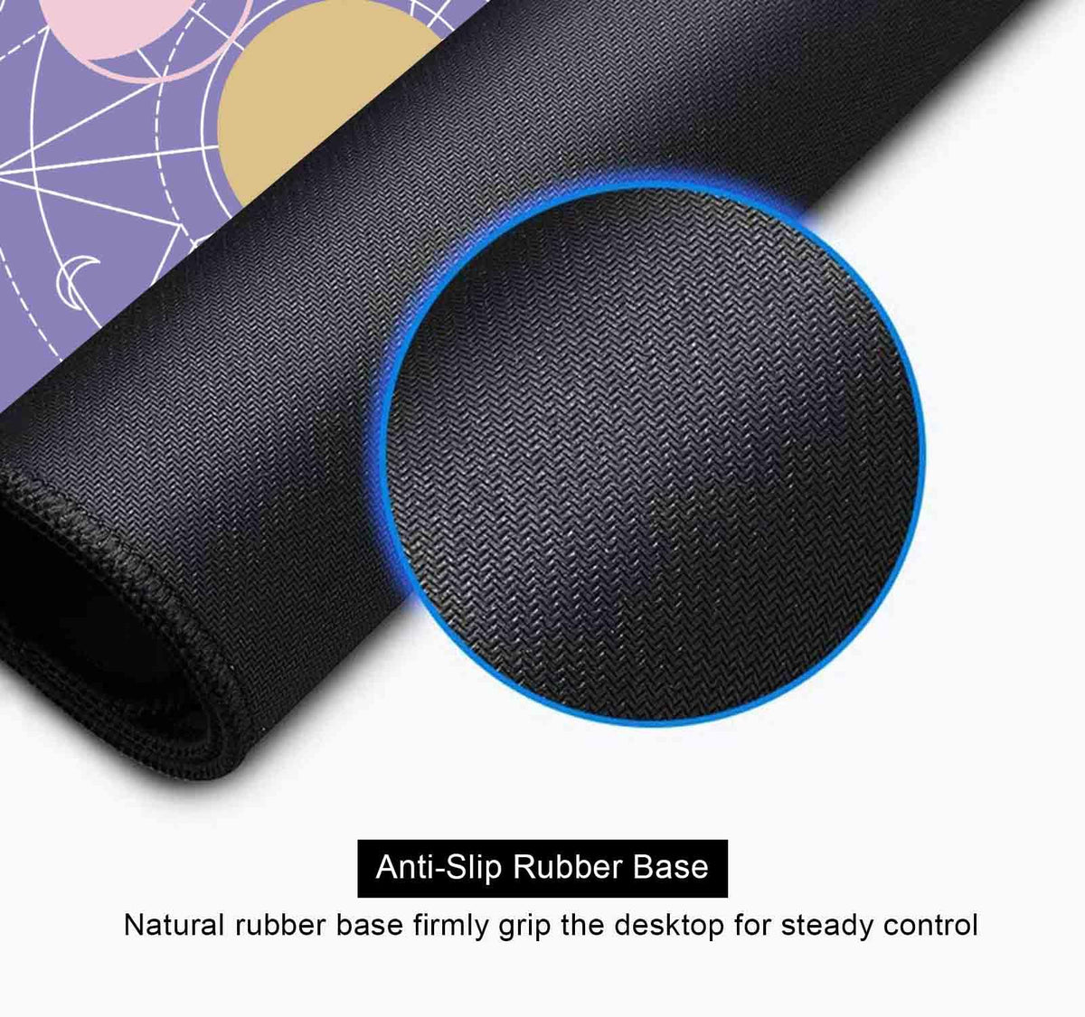 SXCKANG Pastel Purple Moon Phase Desk Mat Cute, Goth Witchy Celestial Large Gaming Mouse Pad